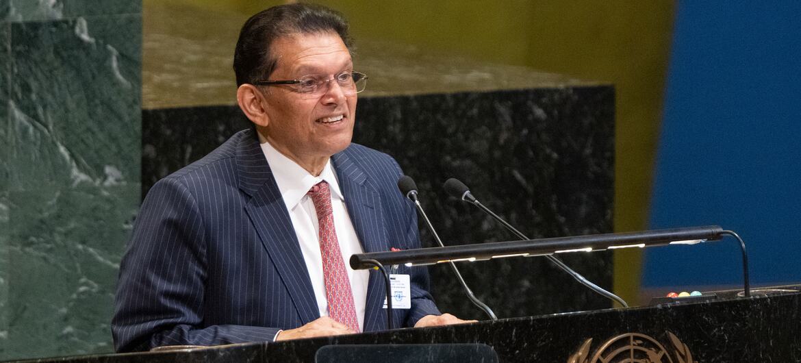 UN Photo/Eskinder Debebe Khalilur Rahman, newly-elected President of the eighty-first session of the General Assembly addresses the 85th plenary meeting of General Assembly.